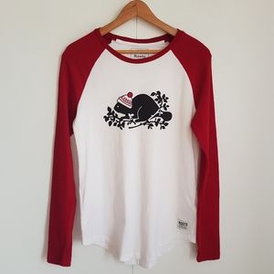 ROOTS S Raglan Long Sleeve Baseball Tee Size Small
